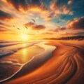 九十九里浜の夕日 4枚目