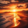 九十九里浜の夕日 2枚目