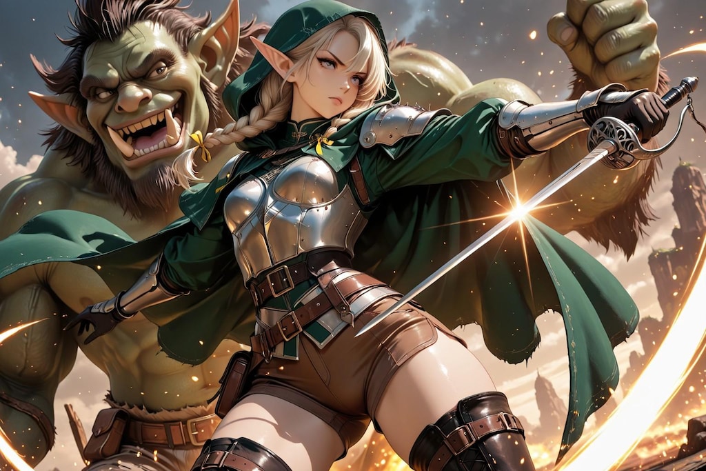 Beautiful Elf & Monster