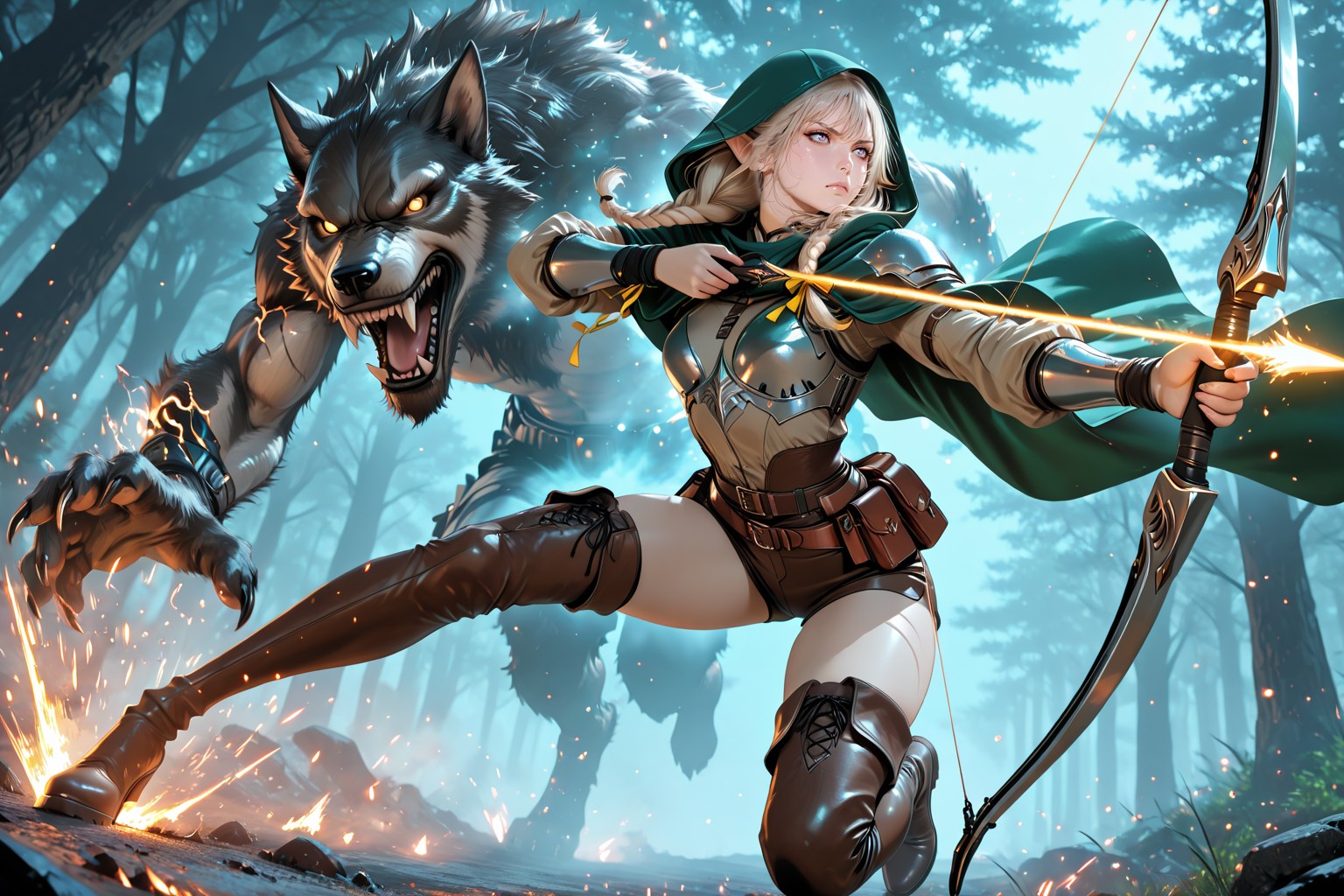 Beautiful Elf & Monster | の人気AIイラスト・グラビア