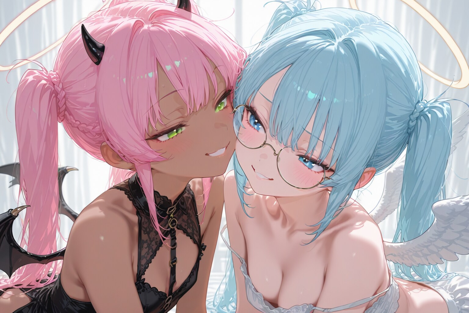押し切られたチークキス