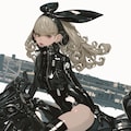 graphite bunny cosmic android girl sci-fi mode 黒鉛機械化兎耳機動隊 2枚目