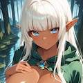この森の霧、すごく濃いわ……迷わないように、ちゃんと私の後ろについてきてね？ ふふっ……でもこのおっぱいがあったら、あなたの集中力、ちゃんとここから離れられなくなっちゃうんじゃない？♡ 2枚目
