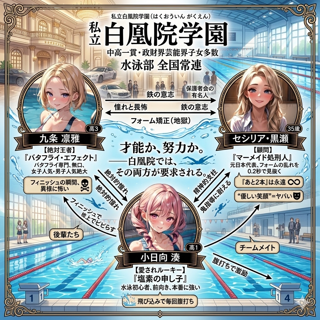 私立白鳳院学園 水泳 部相関図