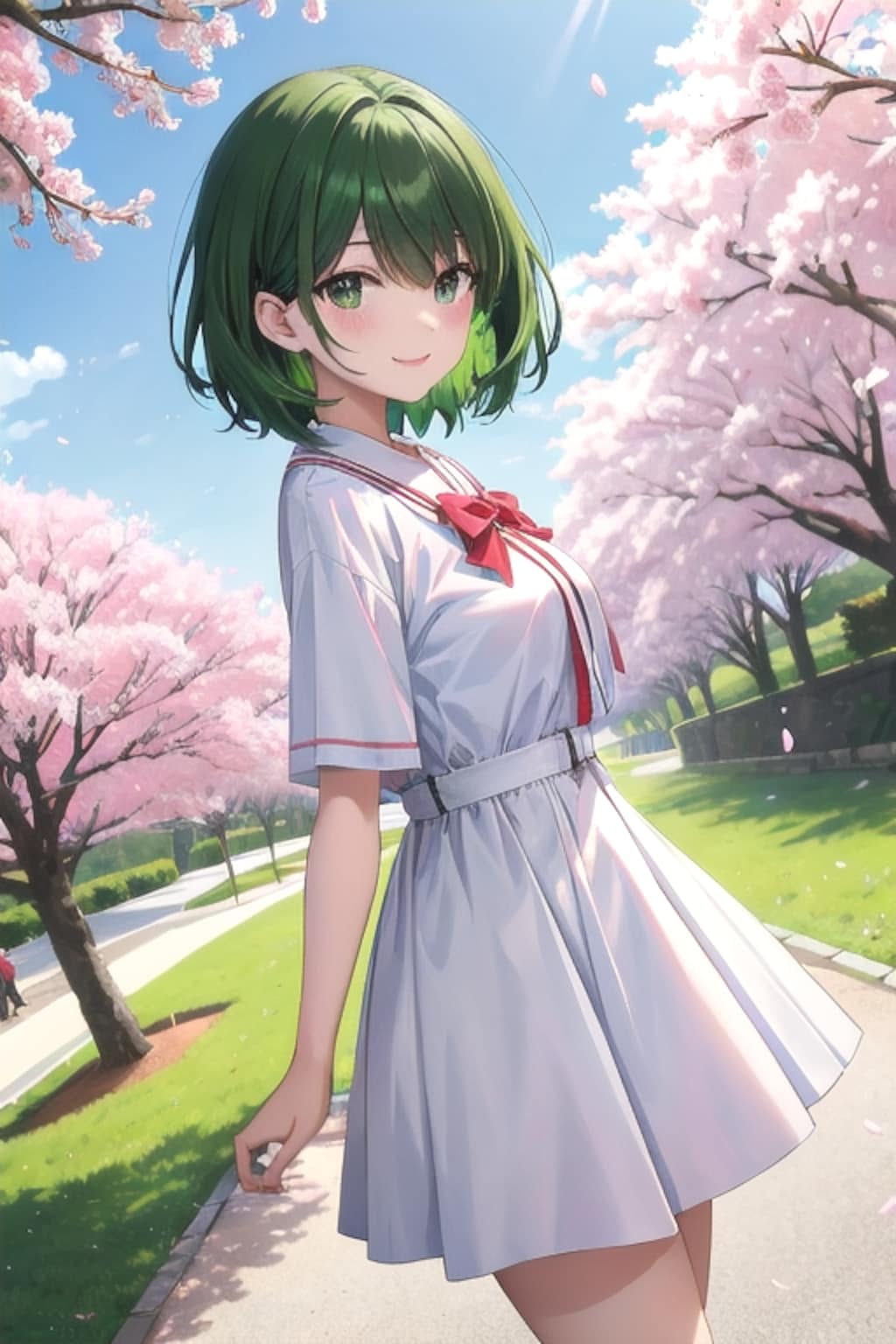 うちの子008「桜綺麗だね」