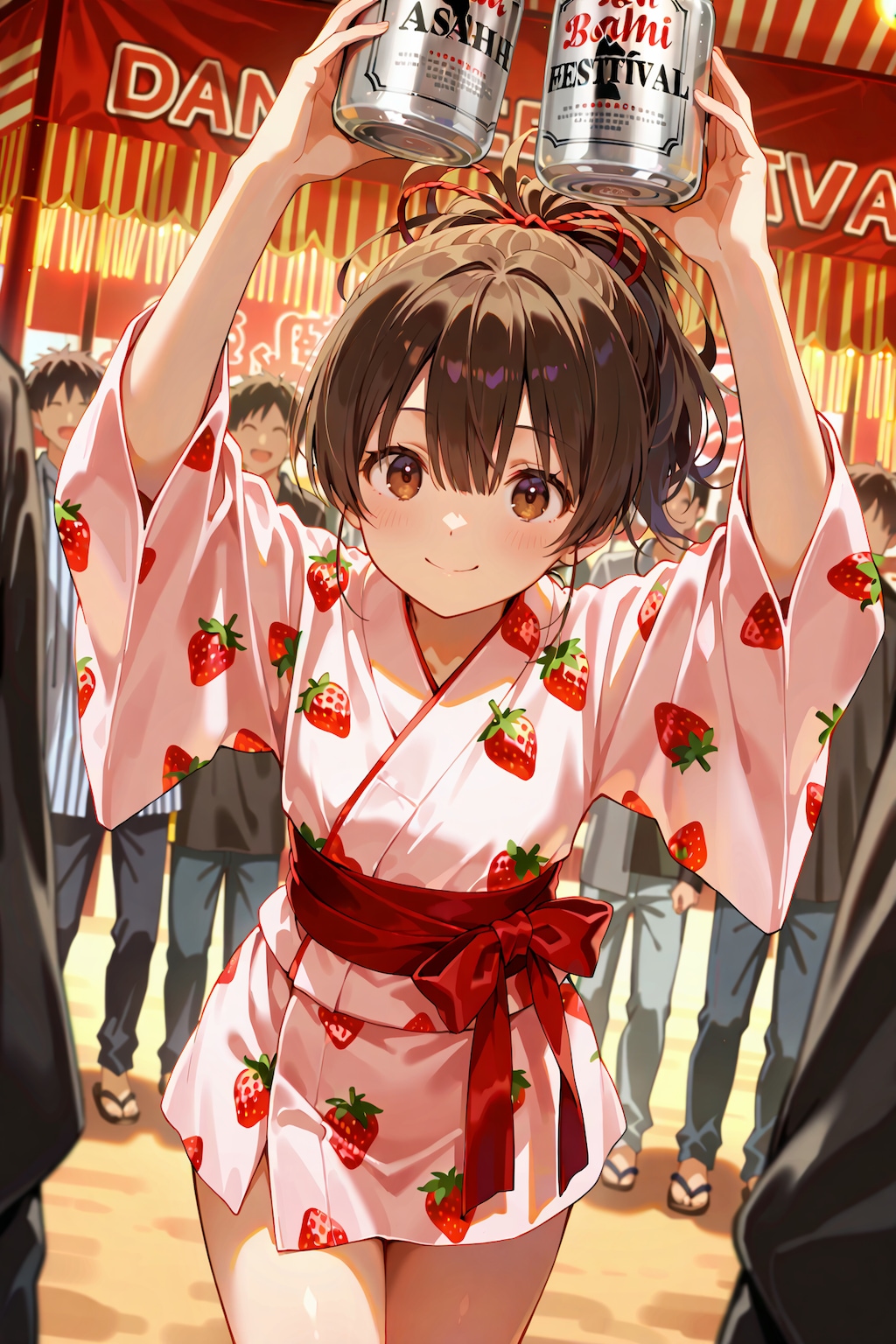 盆踊りとビール Y719