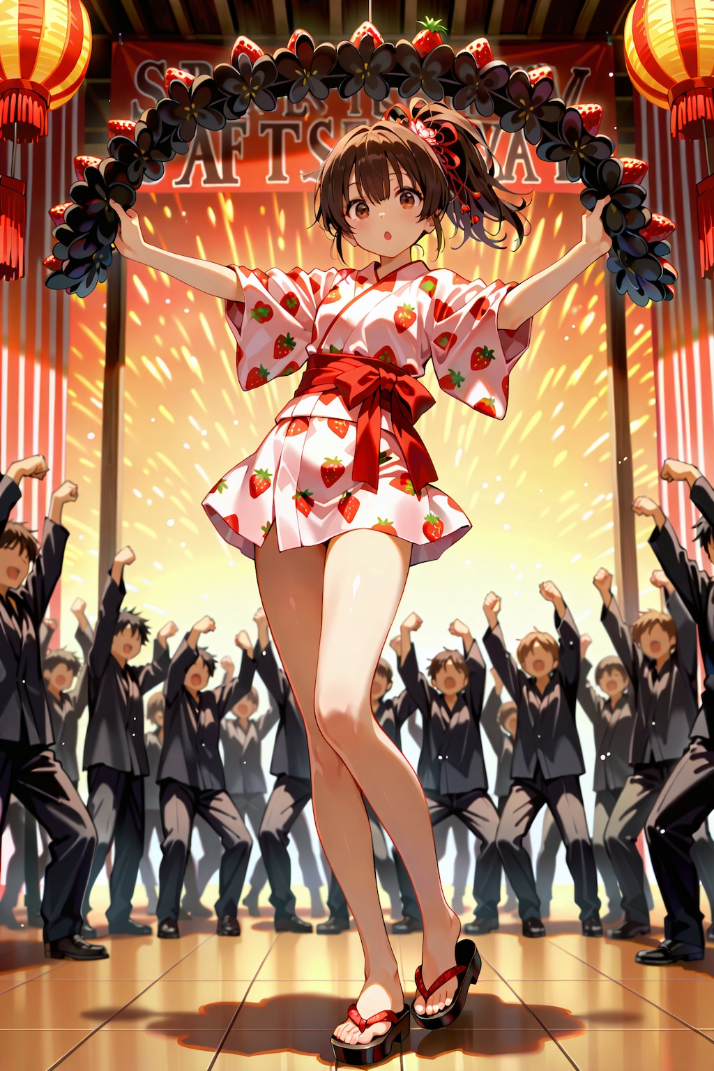 盆踊りとビール Y719