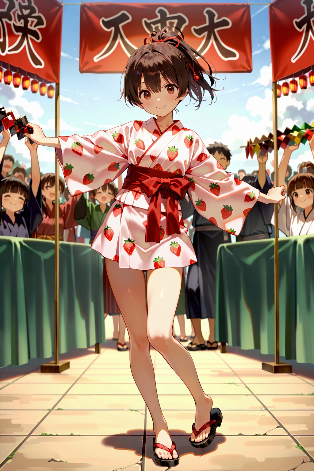 盆踊りとビール Y719