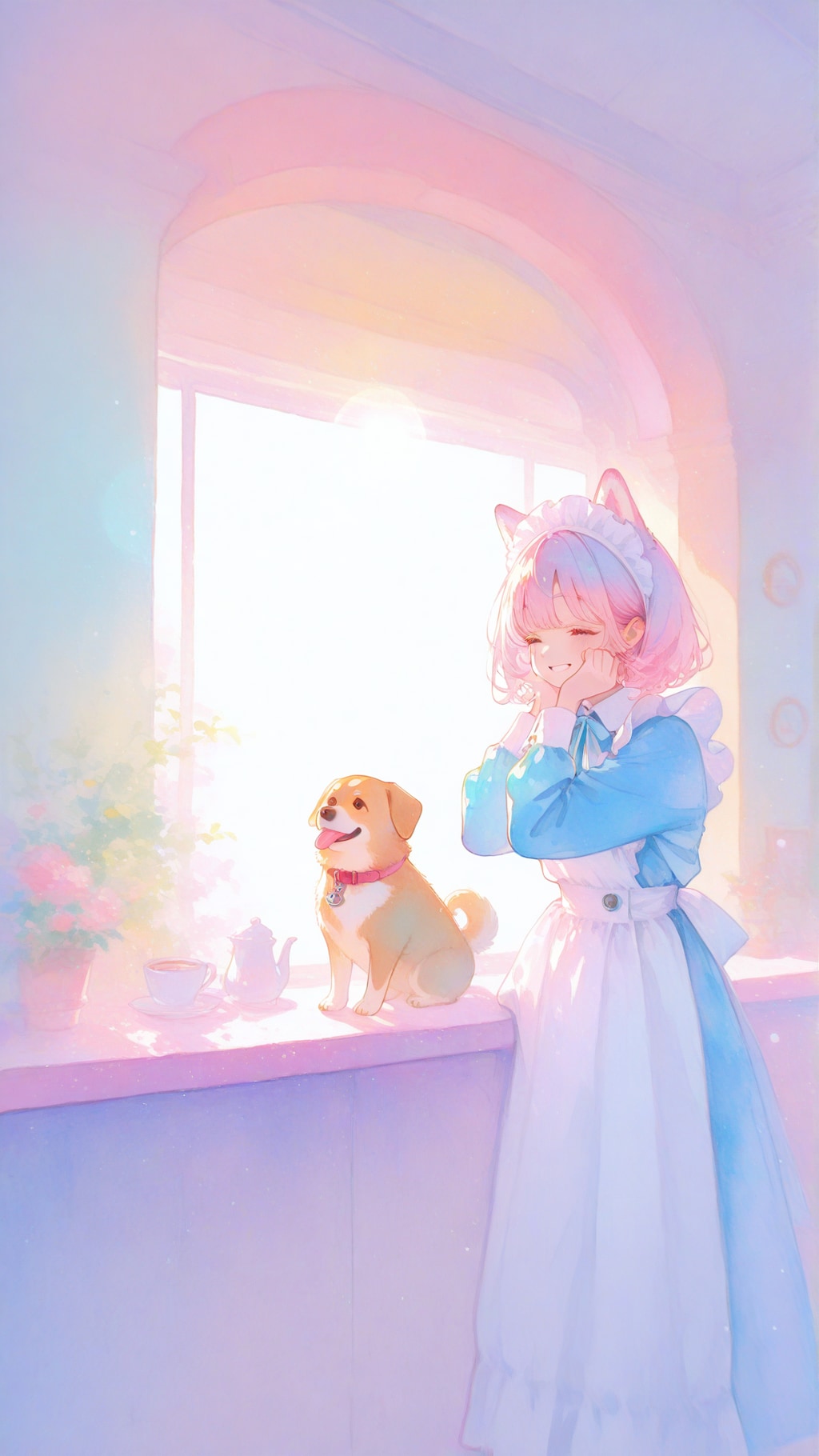 犬耳メイドさんと犬