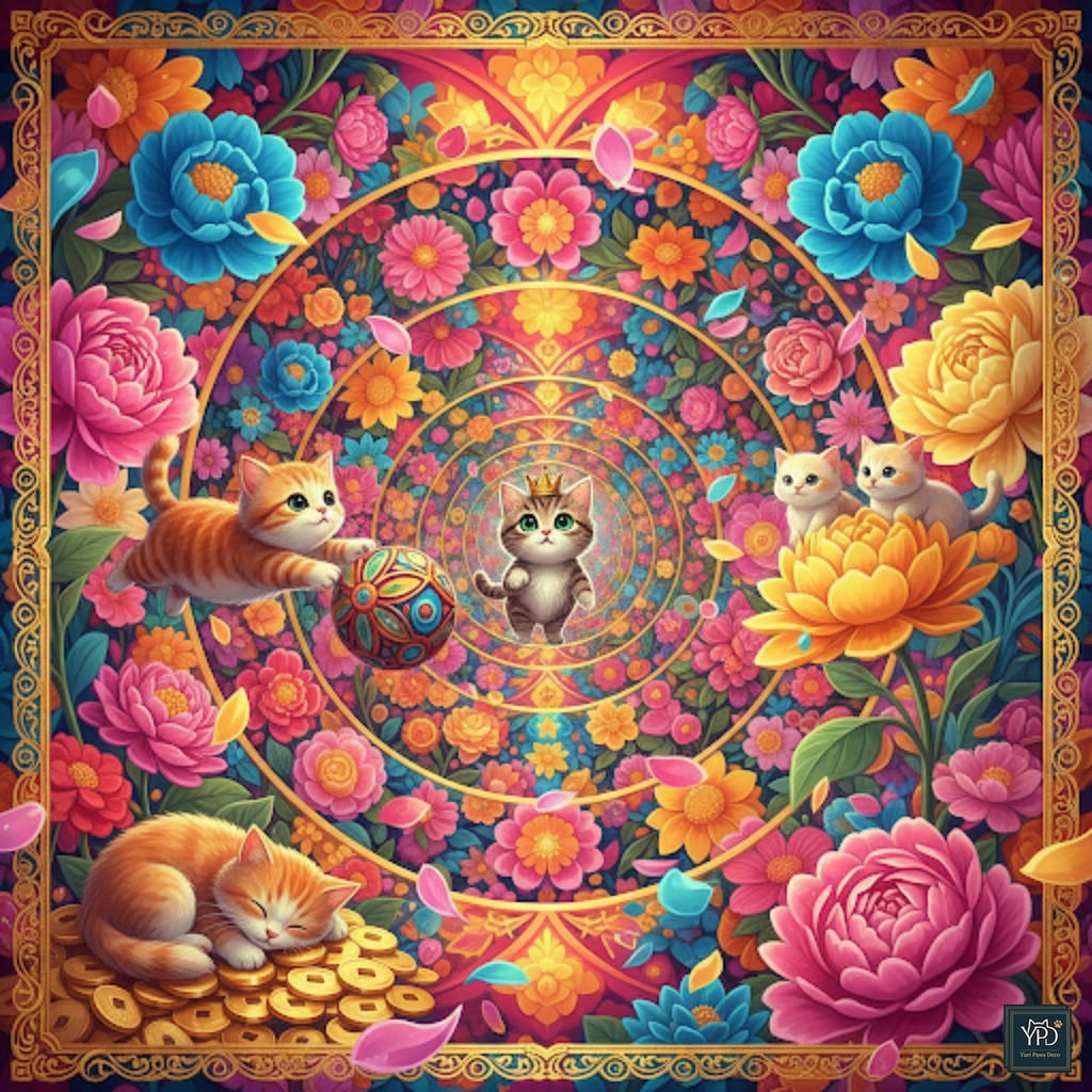 子猫王と黄金のラッキーパウズデコ　Chasing the Kitten: Golden Lucky Paws Deco