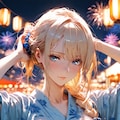 金髪×浴衣×花火×夏祭り 3枚目