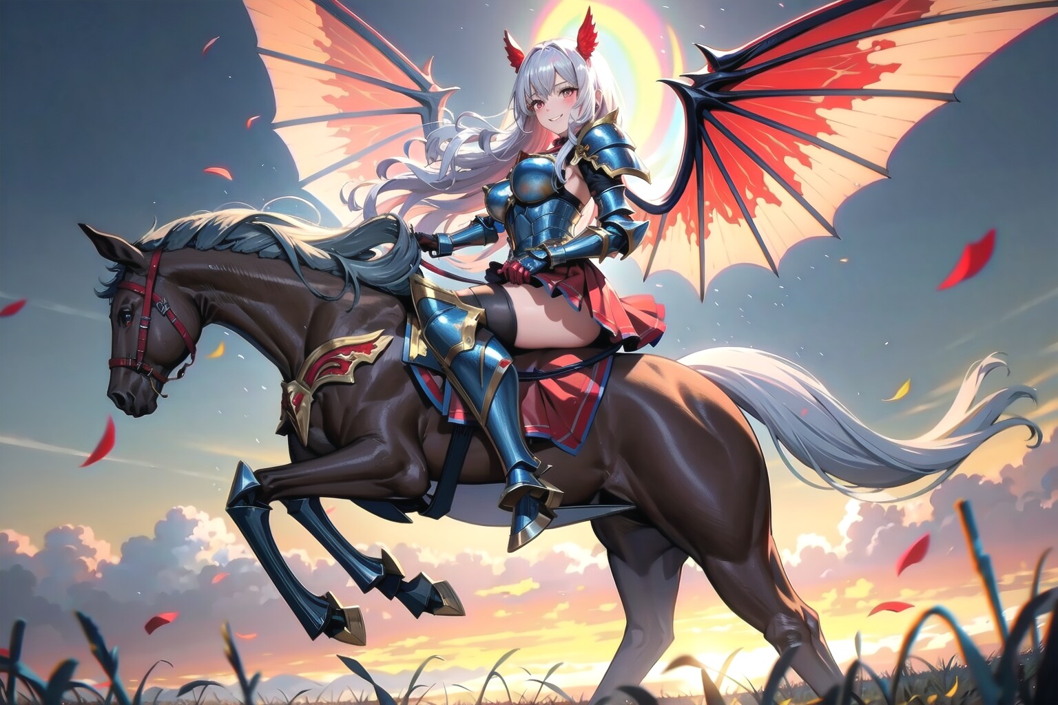 黒馬に乗った女王陛下