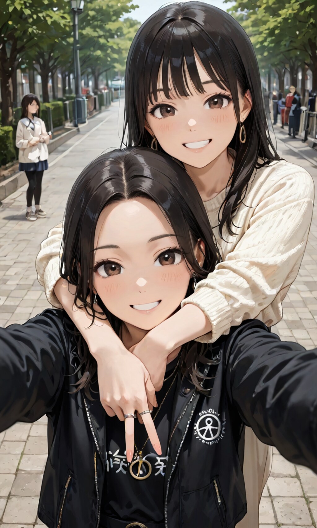 仲良くピース！