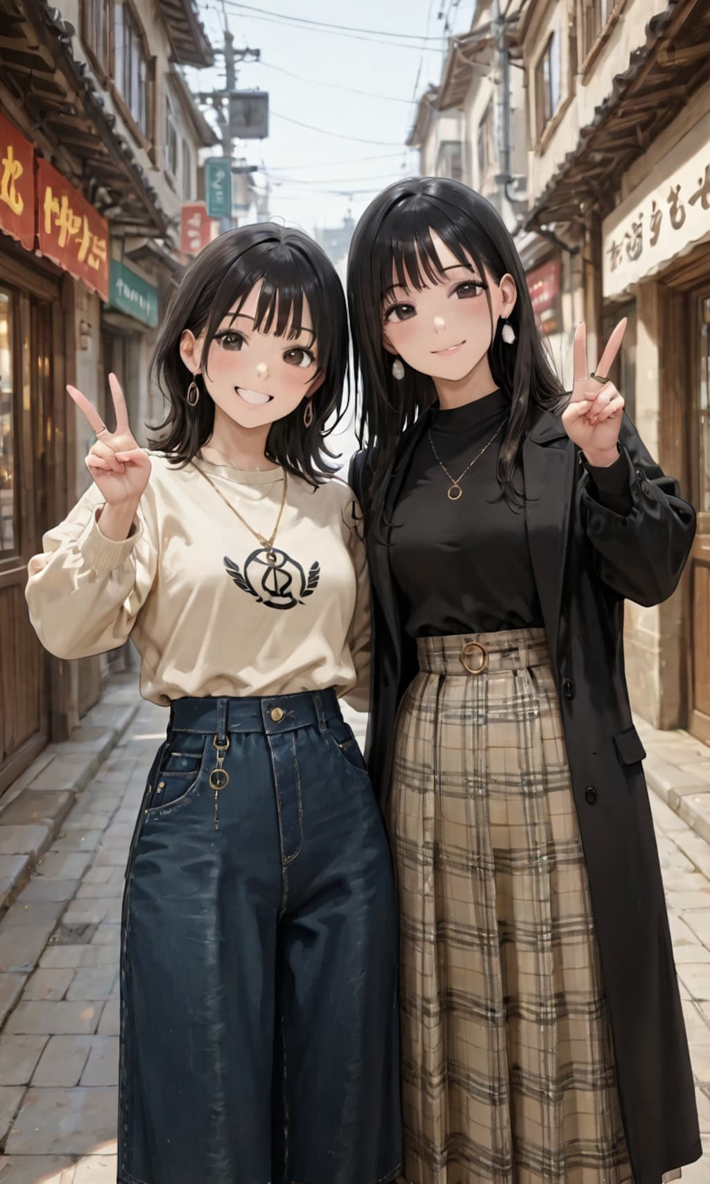 仲良くピース！