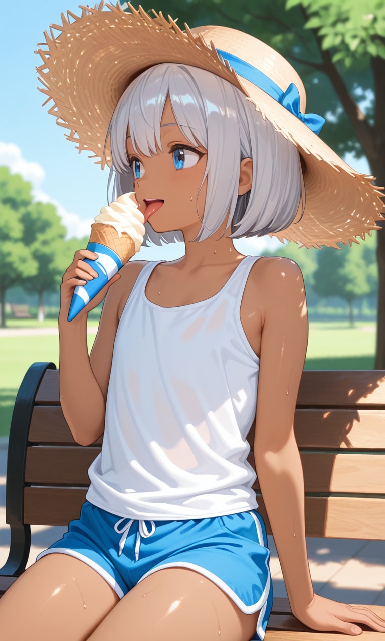 ソフトクリームを食す少年 | の人気AIイラスト・グラビア