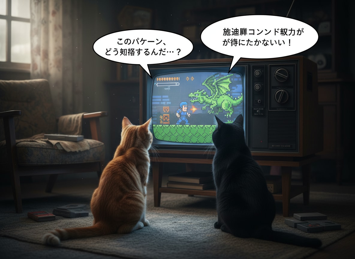 Gemini 2.5 Flashさんでゲームを見てるねこさんに喋ってもらった | の人気AIイラスト・グラビア