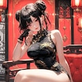 黒髪チャイナドレスのお姉さんまとめ 4枚目