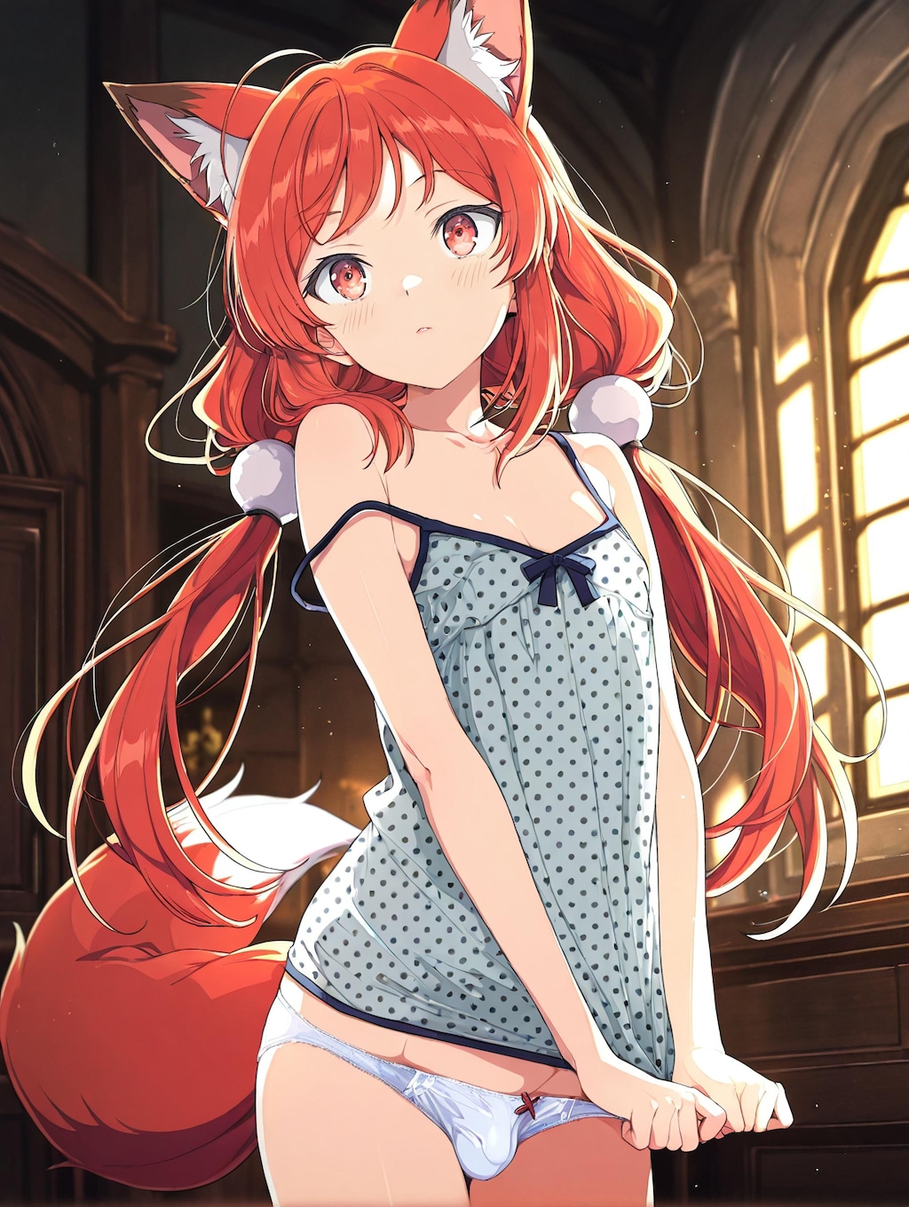 赤髪のケモミミ男の娘