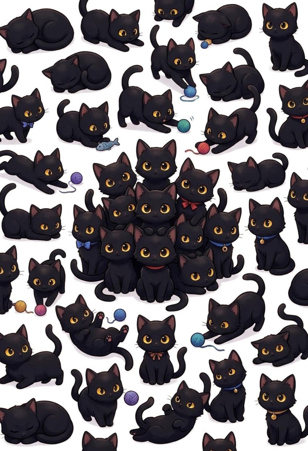 ミニキャラと黒猫