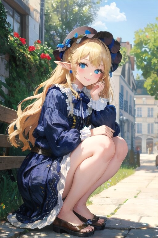 青衣のエルフさん | の人気AIイラスト・グラビア