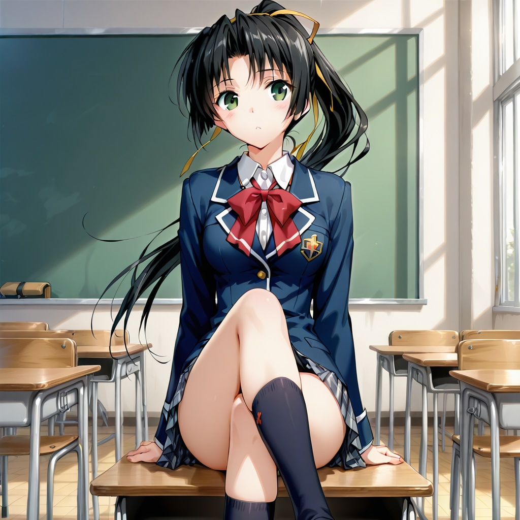 脚を組む女の子