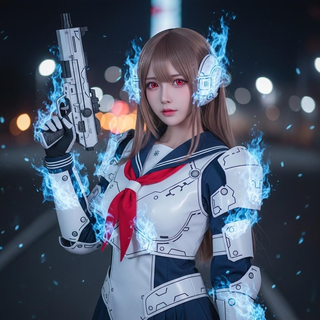 炎揺らめくアンドロイド