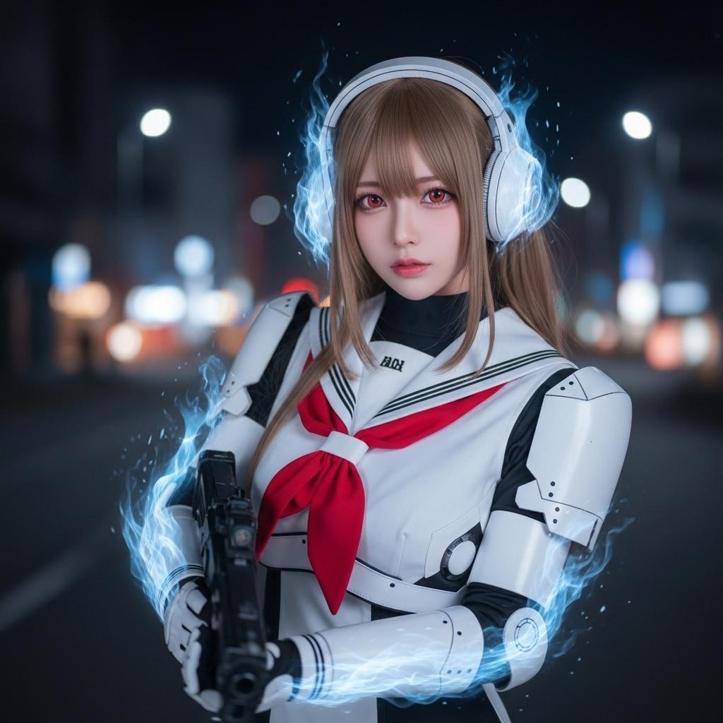 炎揺らめくアンドロイド