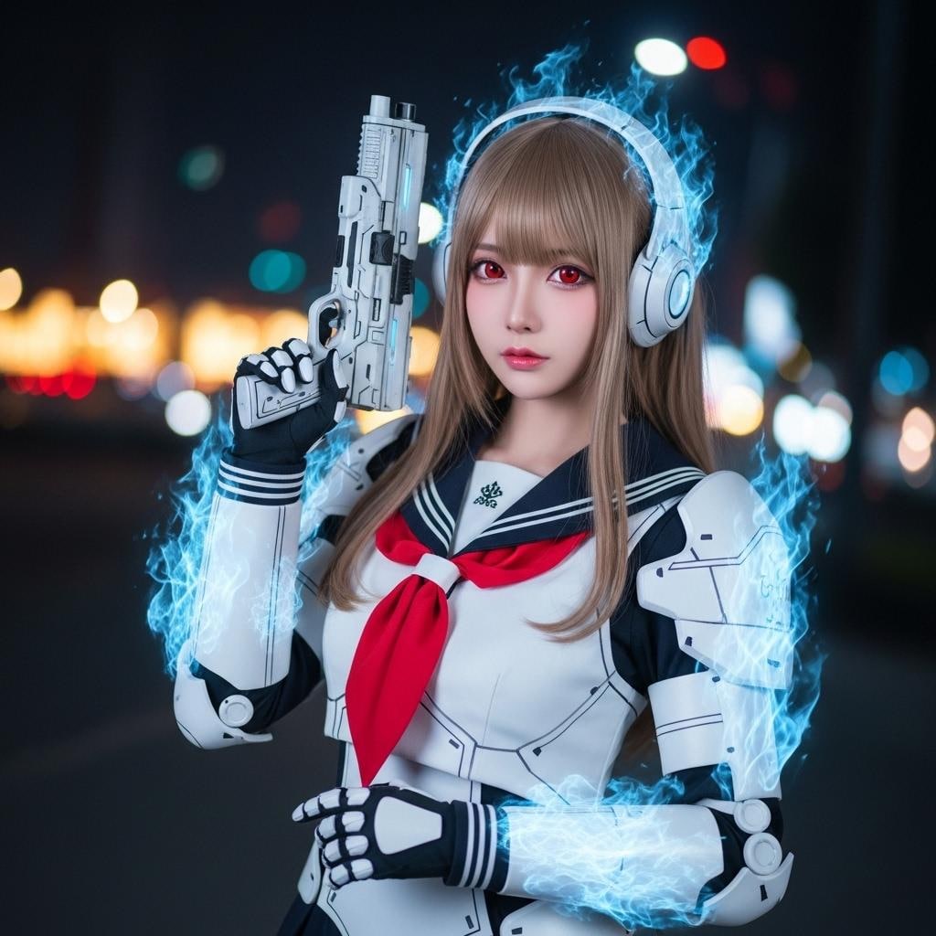 炎揺らめくアンドロイド