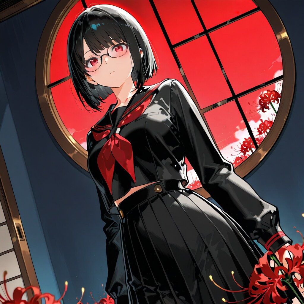 セーラー服と彼岸花と | の人気AIイラスト・グラビア