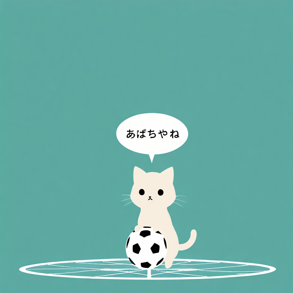 サッカーボールに乗るただのねこ