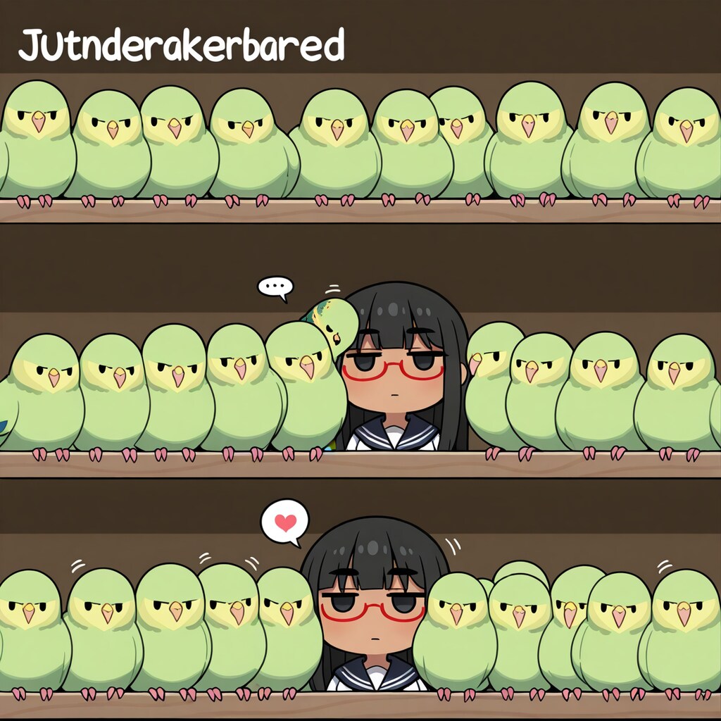 ジト目お姉ちゃんとインコ