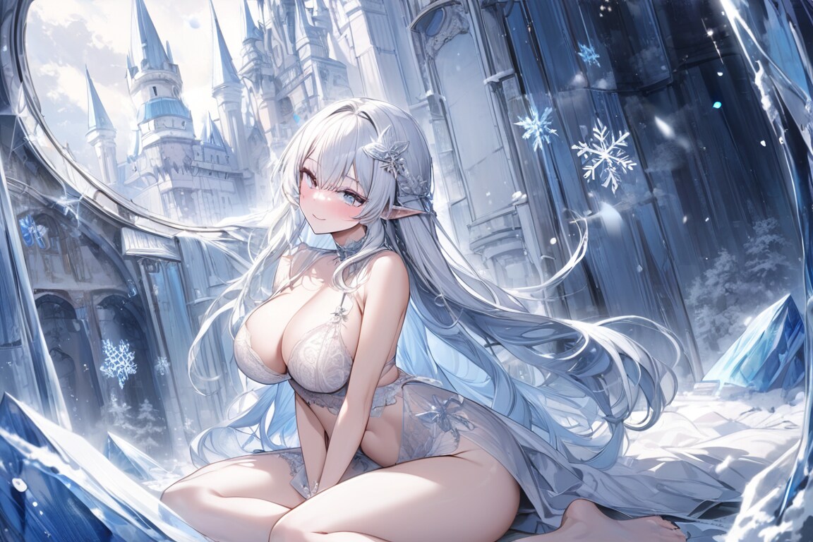 粉雪の擬人化 氷輝城と粉雪の女王