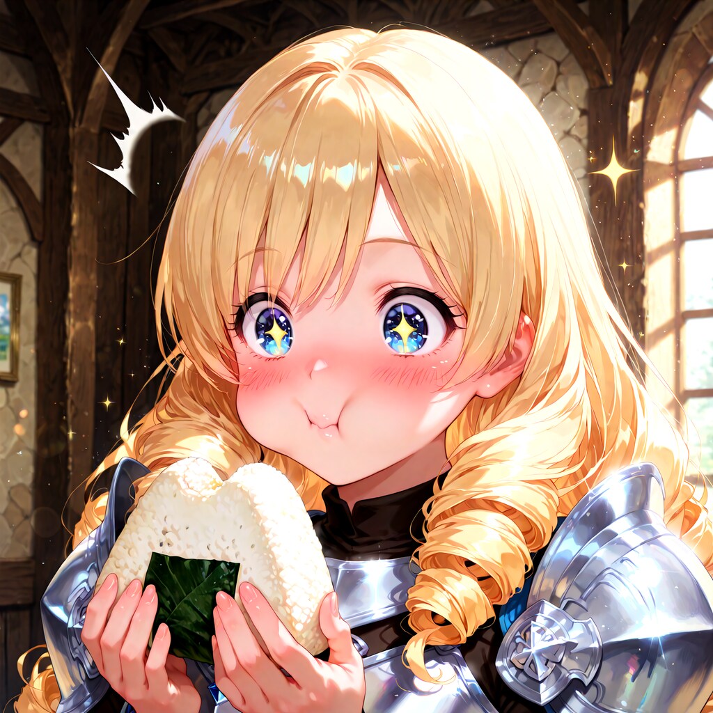 女騎士さんにおにぎりをプレゼントしてみたら反応が可愛すぎた。