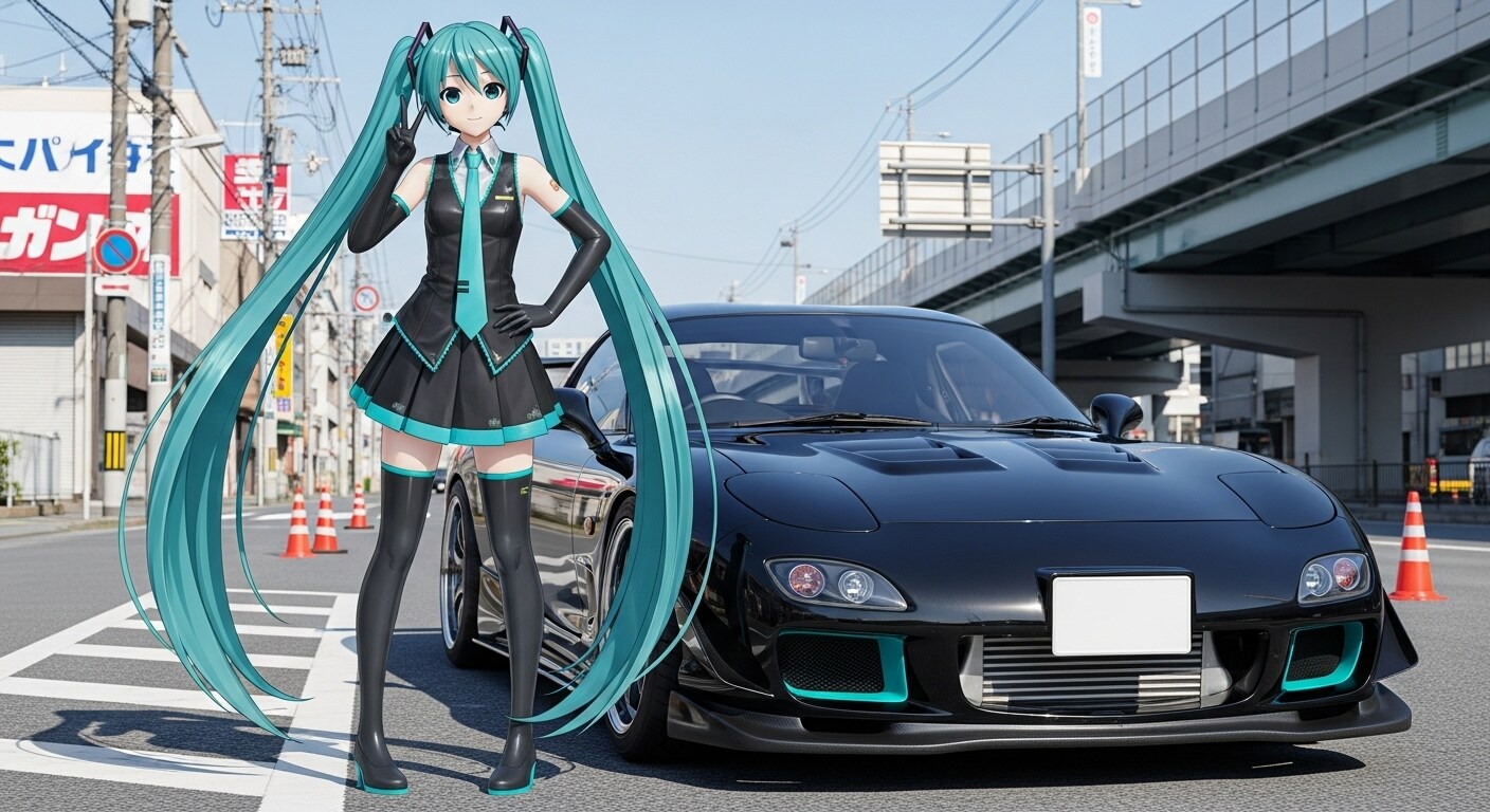 初音ミクとFD3S | の人気AIイラスト・グラビア