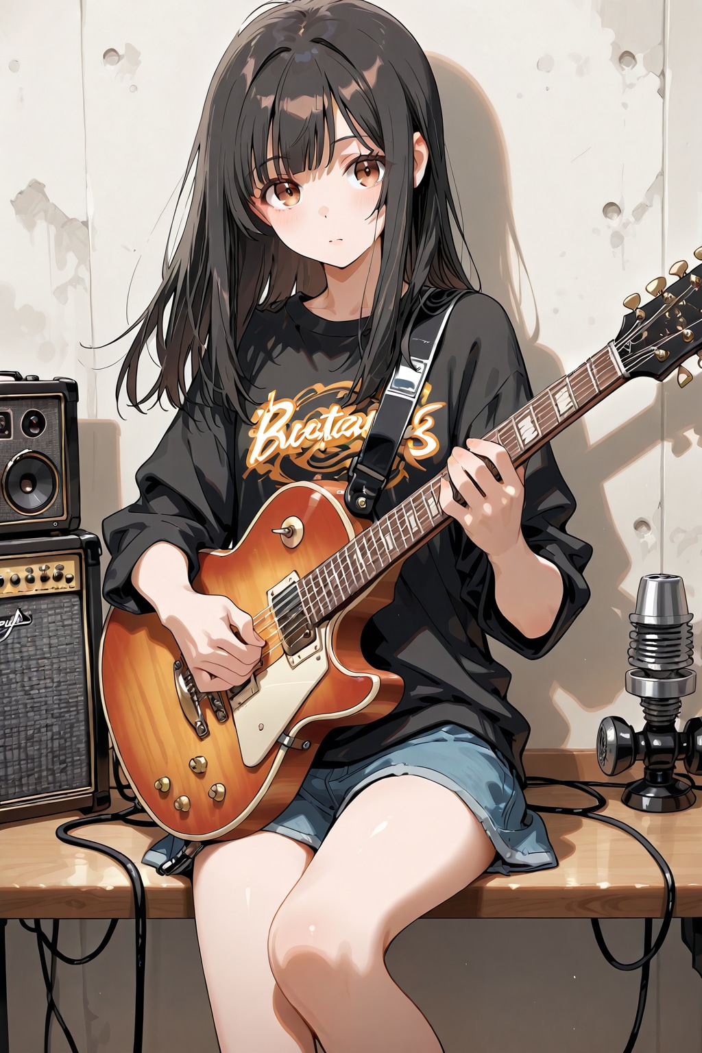 ギターを持つさくらちゃん