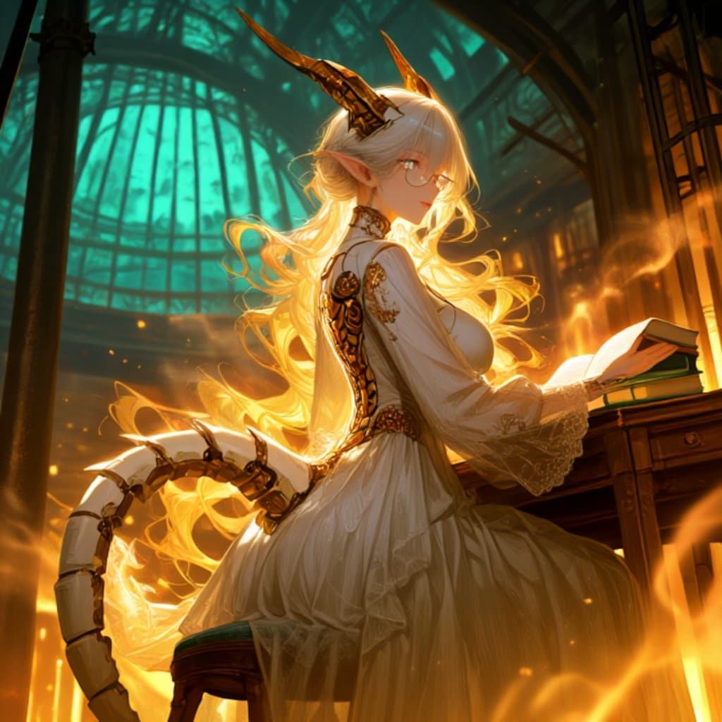 スチームパンク風、ドラゴン娘