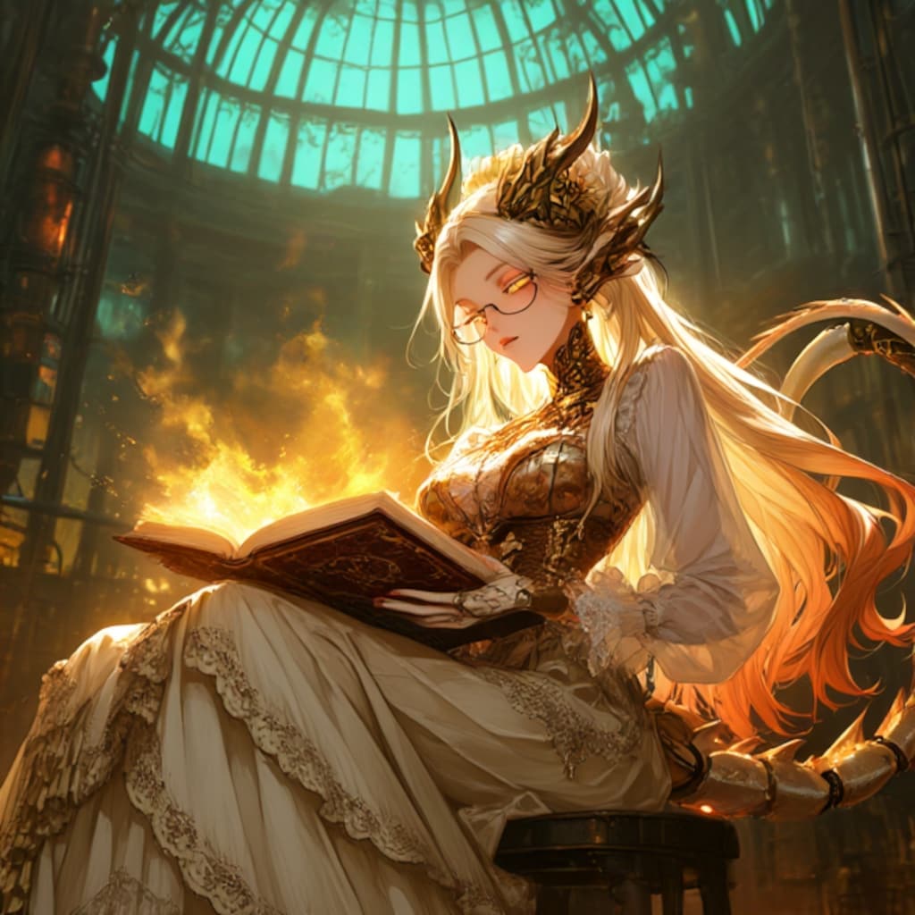 スチームパンク風、ドラゴン娘