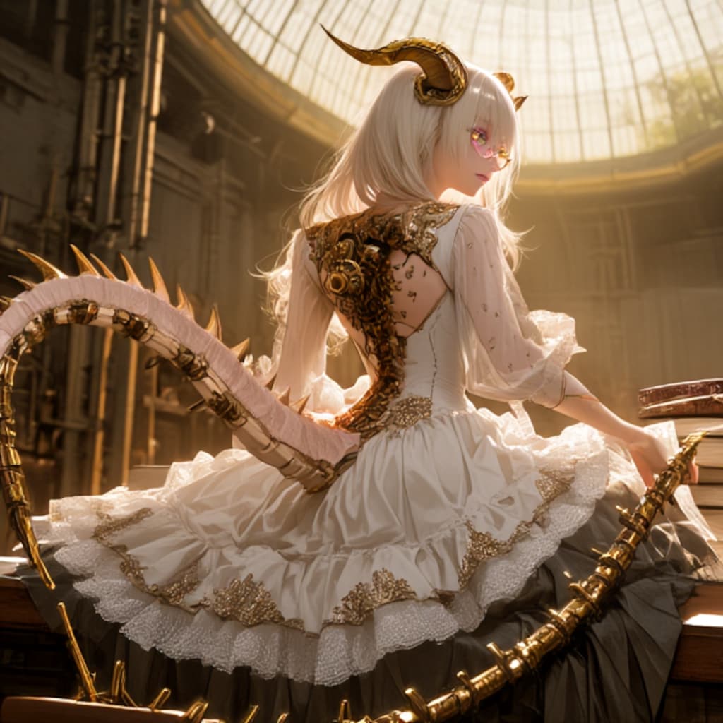 スチームパンク風、ドラゴン娘