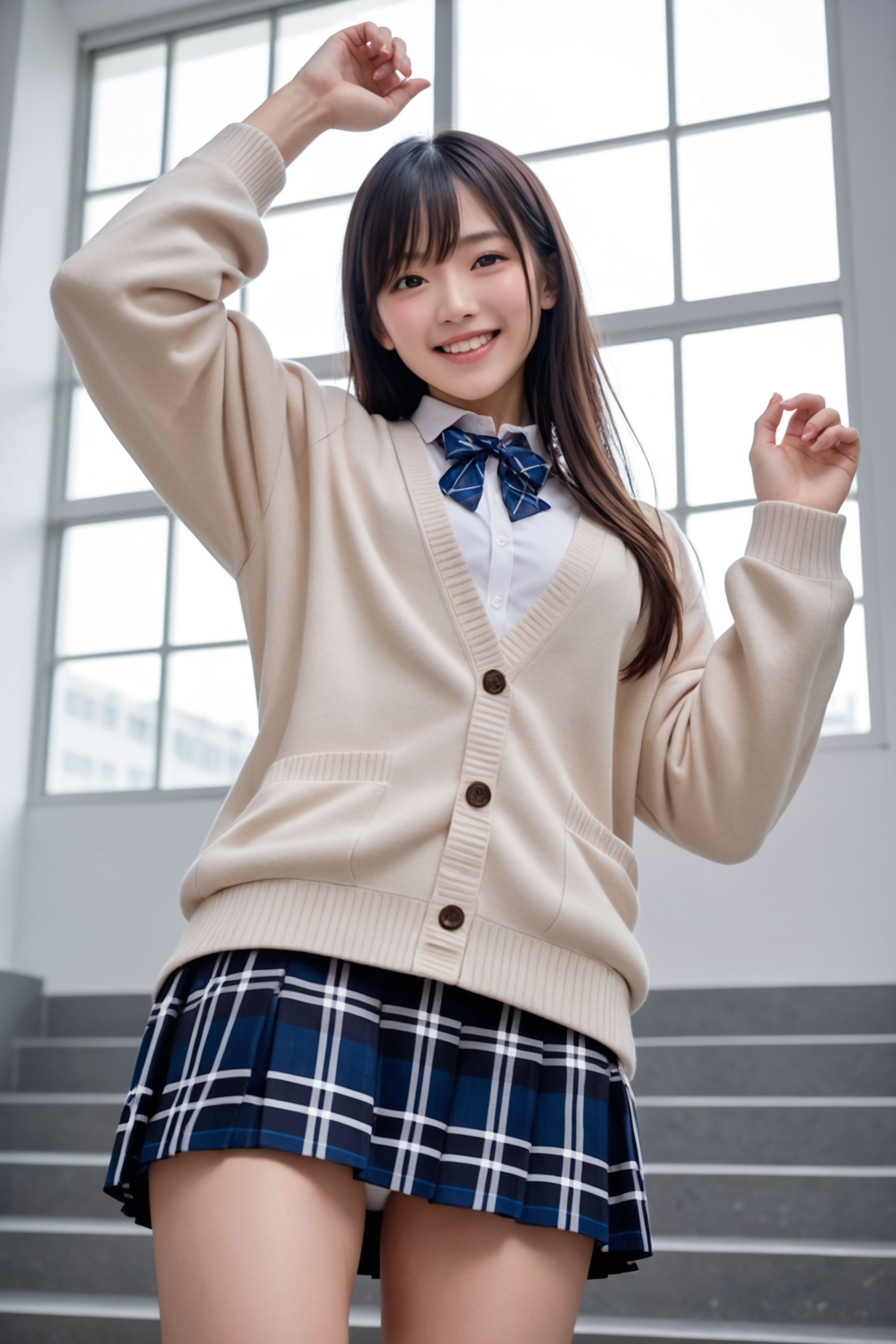 学校の階段で「踊ってみた」を撮影してみた。