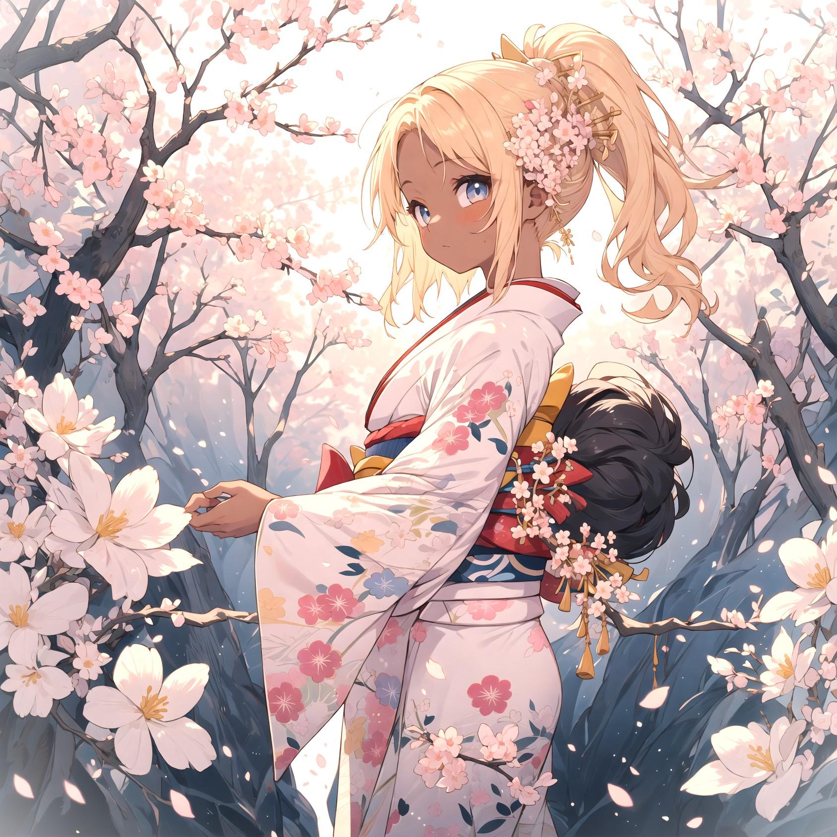 褐色_着物