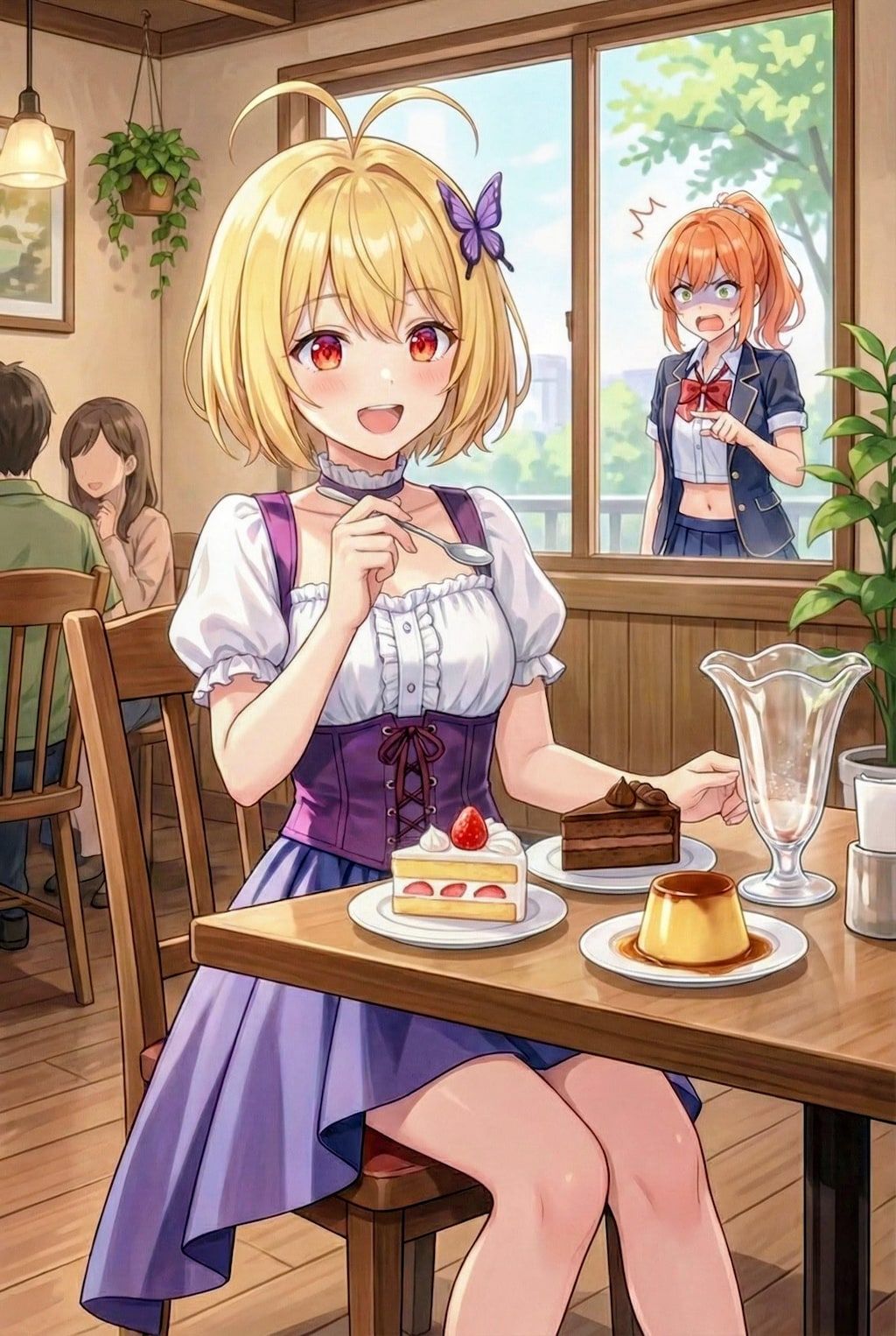 ロケの合間にスイーツを