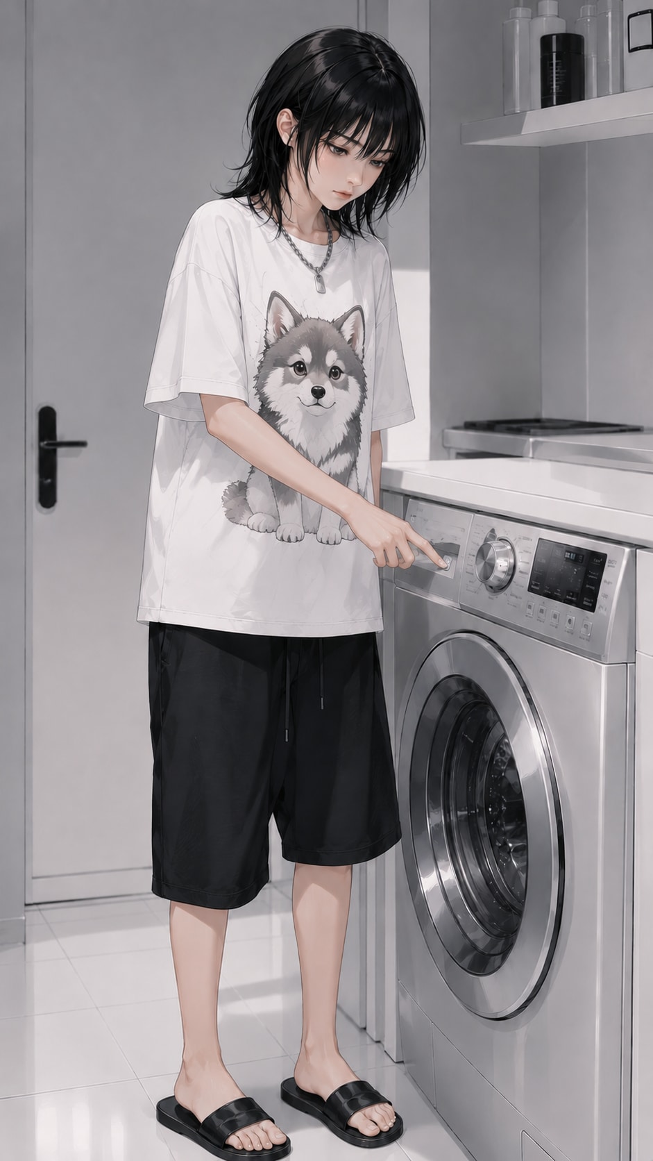洗濯するウルフちゃん♪