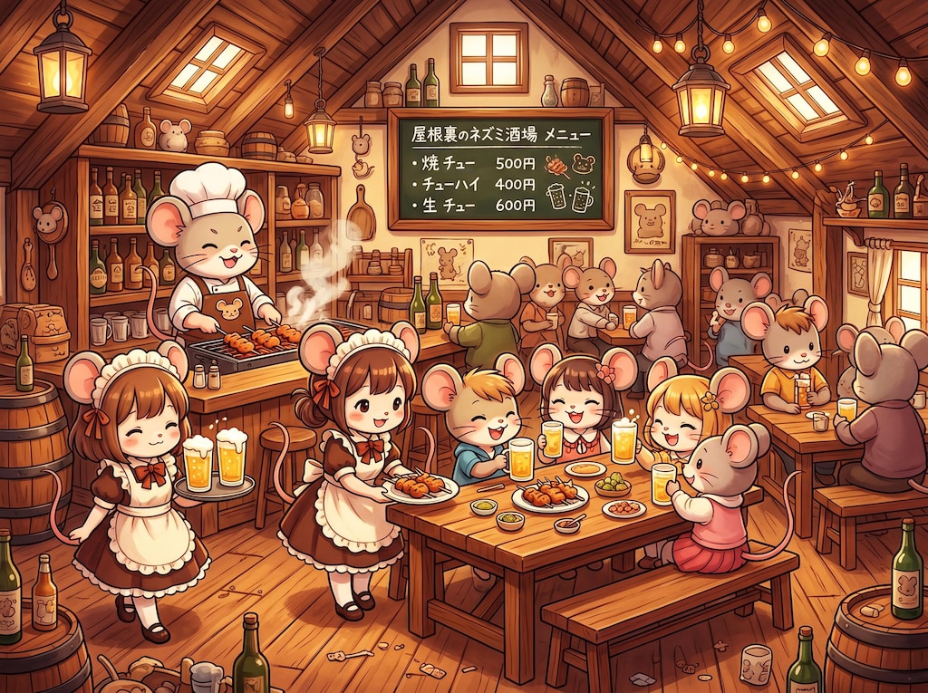 ねずみ居酒屋でチュー