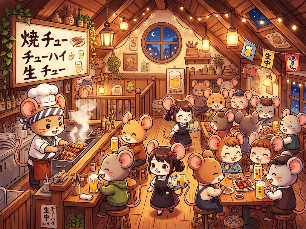 ねずみ居酒屋でチュー