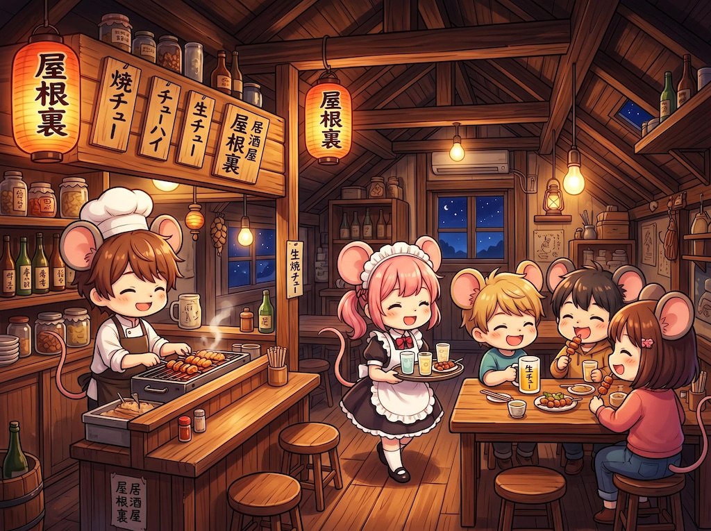 ねずみ居酒屋でチュー