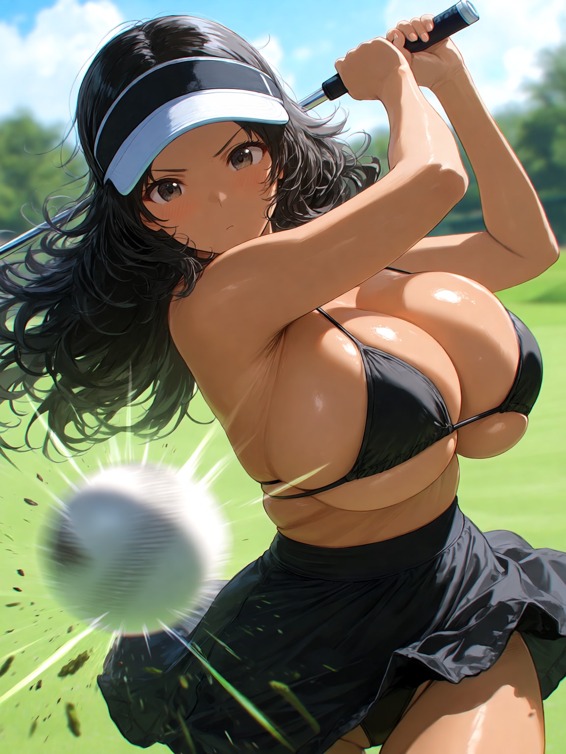水着でゴルフ