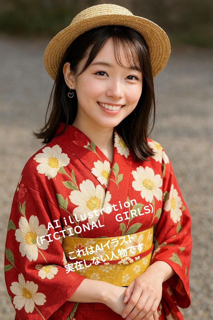 和装のミディアムヘア美少女