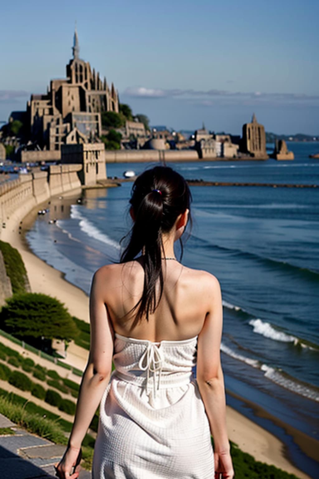 モンサンミッシェルを背景に。パート２