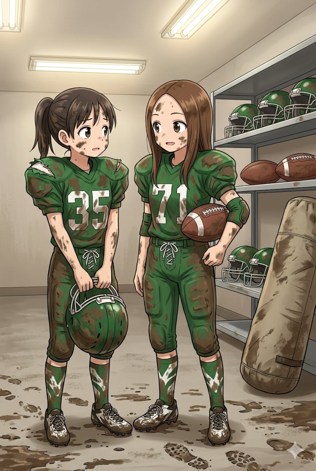🏈泥まみれの女子アメフト 166