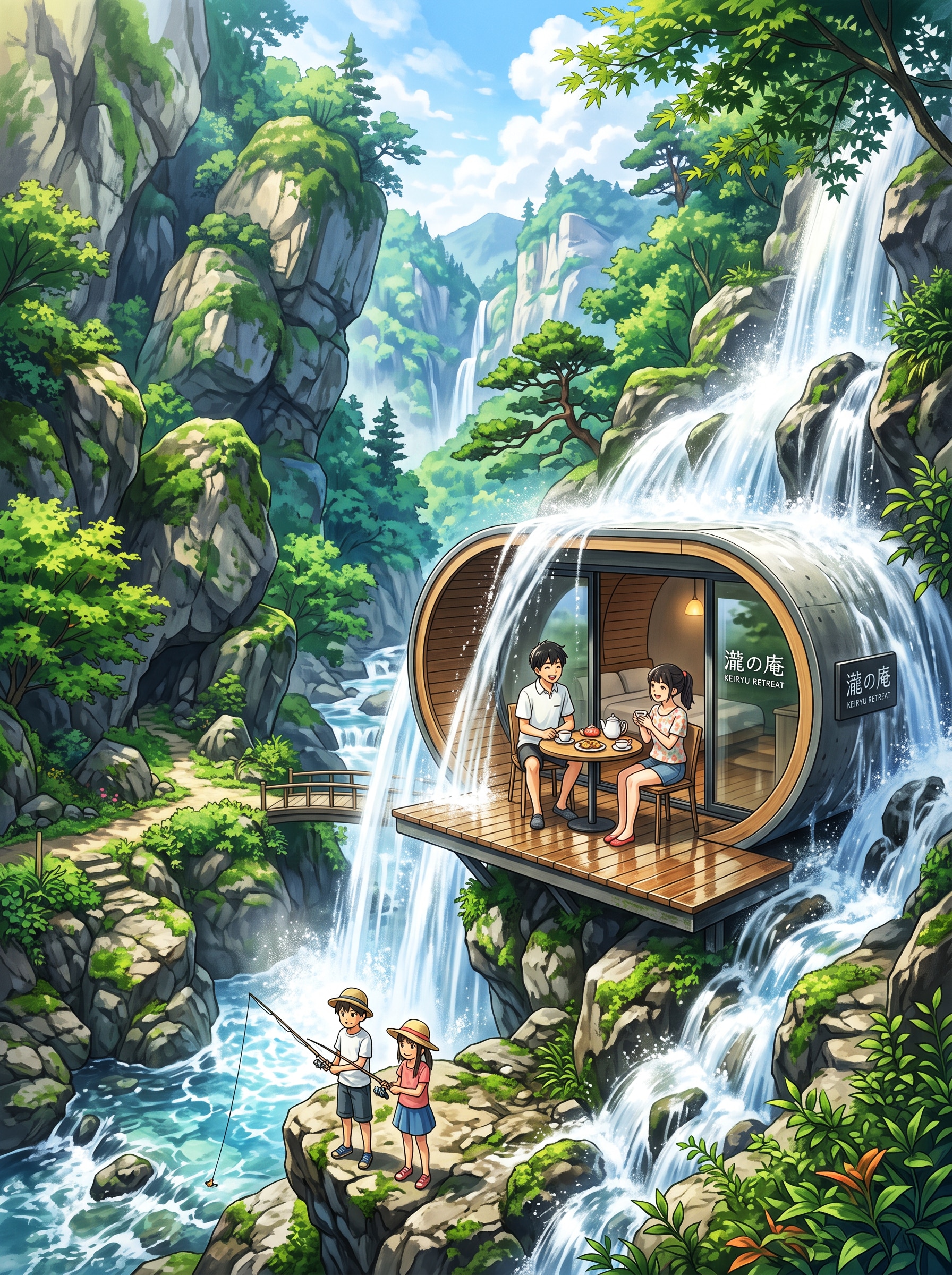 滝中の別荘 | の人気AIイラスト・グラビア